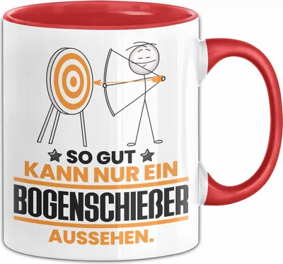 Produktbild von Bogenschießer Geschenk Tasse So Gut Kann Nur Ein Bogenschießer Aussehen Geschenkidee Kaffee-Becher (Rot)
