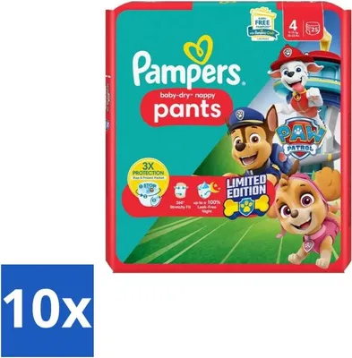 Productafbeelding van Pampers – Luierbroekjes – Babybroekjes Paw Patrol, maat 4 – 25 luiers - voordeelverpakking - 10 stuks