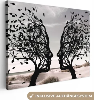 Produktbild von Leinwandbilder 80x60 cm - Moderne Gesichter, moderne Wandbilder für Wohnzimmer