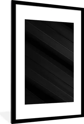Produktbild von MuchoWow® Gerahmtes Poster Schwarz - Grau - Design - Textur 60x90 cm - Poster mit Schwarzem Bilderrahmen Wandposter Rahmen Foto Bilder - Dekoration - Wandposter Wohnzimmer - Hochwertig