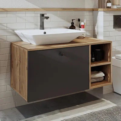 Obrázek produktu pro Roomart LOTUS-II-95 – 2dílná koupelnová sestava, šířka 95 cm, antracitový dub
