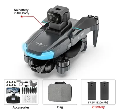 Zdjęcie produktu dla Dron GPS 4K – Kamera Met – Mini dron składany – Unikanie przeszkód 360° – Czas lotu 22 minuty