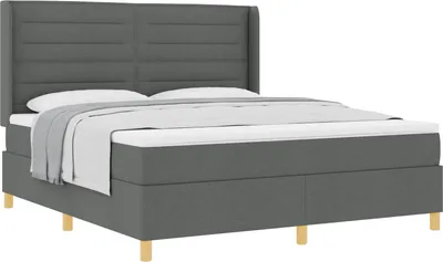 Immagine prodotto di vidaXL Letto a molle con materasso grigio scuro 180 x 200 cm in tessuto
