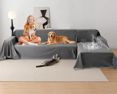 Image de Housse de canapé en L imperméable - Antidérapante - 2 pièces - 180x300/230x340cm
