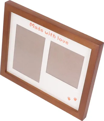 Produktbild von Baby-Handabdruck-Fußabdruck-Maker-Set, Fotorahmen, schwarze Tinte, Andenken, Neugeborenen-Abdruck-Set, braun