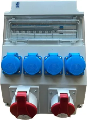 Produktbild von Wandverteiler Stromverteiler CEE 32A 16A 4x 230V mit HAGER Sicherungen LS / FI ROS11/x-21/S 97H-3