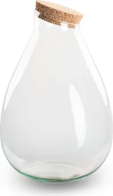 Produktbild von Terrarium Flasche ‘Drop XL’ mit Korken - Geschlossenes Terrarium Ø 29 cm ↑ 37 cm