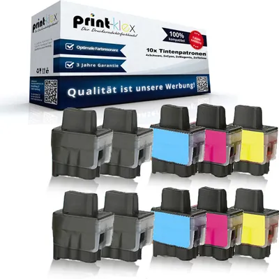 Produktbild von Print-Klex 10x kompatible Tintenpatronen kompatibel mit Bother LC900 MFC410C MFC410CN MFC420C MFC420CN MFC422C MFC425 MFC425CN - Sparpack - Print Office Serie - LC900BK LC900C LC900M LC900Y