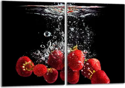 Produktbild von Glas-Herdplattenschutz 2x40x52 Erdbeeren