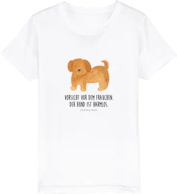 Produktbild von Mr. & Mrs. Panda Kleinkinder T-Shirt Hund Flauschig 5-6 Jahre (110/116) - Weiß - Geschenk, Jungen, Niedlich, Mädchen, Sprüche, Kindershirt, Hundebesitzer, Kinder-T-Shirt