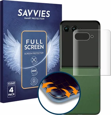 Produktbild von 4x Savvies Fullscreen Schutzfolie für Motorola Razr 50 Ultra (Hinteres Display) Displayschutz Folie Fullcover Klar Transparent