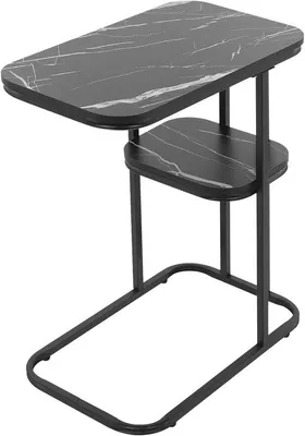Productafbeelding van C-vormige bijzettafel 50 x 30 x 58 cm - metalen frame - ruimtebesparend ontwerp