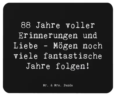 Produktbild von Mr. & Mrs. Panda Mauspad Spruch 88. Geburtstag Erinnerungen - Schwarz - Geschenk, Alter, Jubiläumsgeschenk, Happy Birthday, laptop, Mousepad, unvergesslicher, 88 Jahre