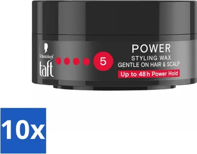 Image de Taffeta - Power 5 - Cire coiffante - Fixation forte avec brillance - 75 ml - Pack avantage - 10 pièces