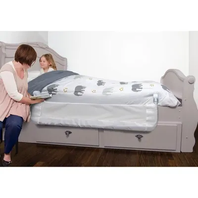 Obrázek produktu pro Extra velká skládací a přenosná zábrana k posteli - 150 x 50 cm - bílá