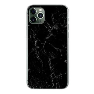 Produktbild von MuchoWow® Handyhülle Schutzhülle Hülle für iPhone 11 Pro Max Marmor - Schwarz - Naturstein Silikon Softcase Handy Hülle - Schutz