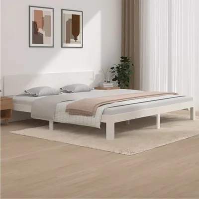 Obrázek produktu pro The Living Store Postel z masivu borovice bílá 200x200 cm