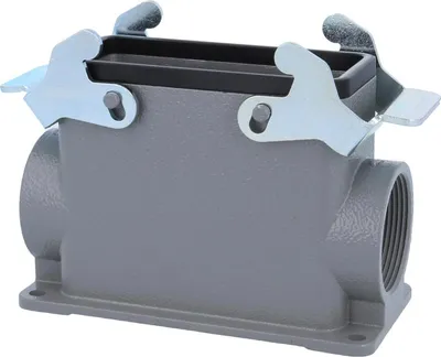 Productafbeelding van HARTING Han 16B, hoog basisframe, 1x PG29 kabeluitgang aan de zijkant, met 2 dwarsbalken, PG29 aansluiting, klembereik