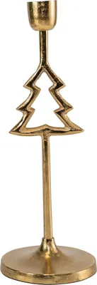 Productafbeelding van Kandelaar kerstboom metaal goud ø10x28cm