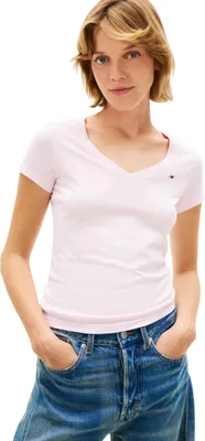 Produktbild von Tommy Jeans Tjw 2er-Pack V-Neck Tee DW0DW21367 T-Shirt S/S, Mehrfarbig (Ecru/Hellrosa), M Damen, Mehrfarbig (Ecru/Hellrosa), Medium