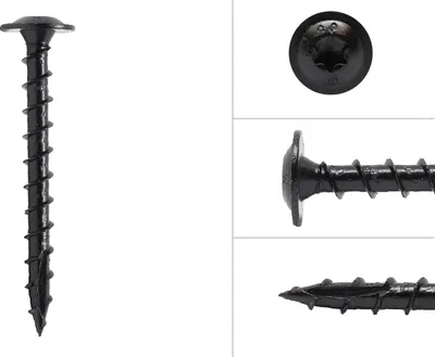 Obrázok produktu pre Skrutky s čiernou hlavou 6,0 x 60 mm Torx - balenie 100 kusov