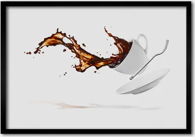 Produktbild von Bild - Bilderrahmen - 100 cm x 70 cm - MDF - Rahmen - Foto - Wandkunst verschütteten Kaffee