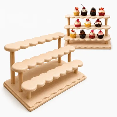 Image de Étagère en bois à 4 niveaux pour la décoration et la présentation de collections
