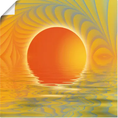 Produktbild von ARTland Poster Abstrakter Sonnenuntergang Größe: 50x50 cm