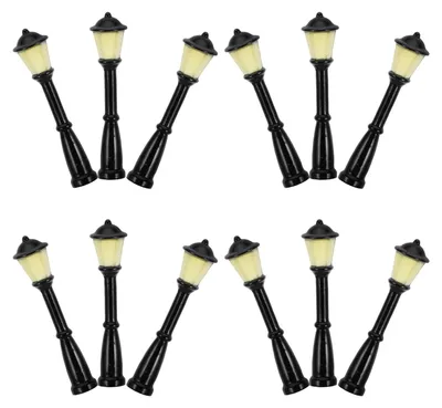 Immagine prodotto di Solidchoice - 12 miniature lampioni in resina - Pali per lampioni decorativi