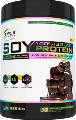 Produktbild von Genius Nutrition 100% Soy Protein Isolate (900g) Chocolate - Eiweiße - Veganes Eiweiß