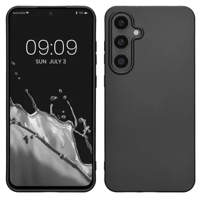 Produktbild von kwmobile Handyhülle für Samsung Galaxy S24 FE Hülle - Silikon Case metallisch schimmernd - Schutzhülle Cover - Metallic Grau