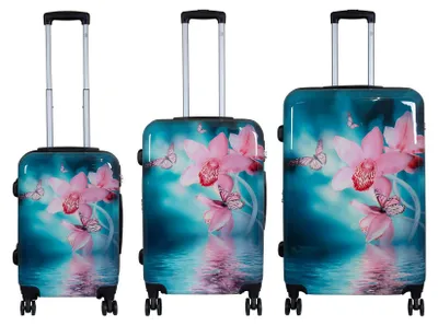 Obrázok produktu pre 3-dielna sada cestovných kufrov s motívom orchideí