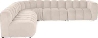 Produktbild von Lisa Design Debbie - modulares Ecksofa links 5-Sitzer aus strukturiertem Stoff , Beige