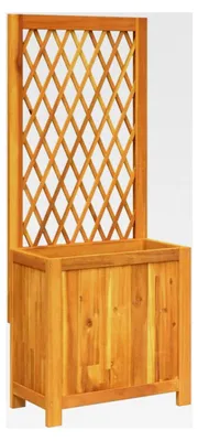 Produktbild von Pflanzkübel mit Rankgitter aus Akazienholz für Terrasse und Garten