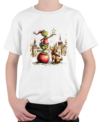 Zdjęcie produktu dla Może Boże Narodzenie to coś więcej niż tylko "Grinch"? Koszulka dla dzieci, biała, rozmiar 128