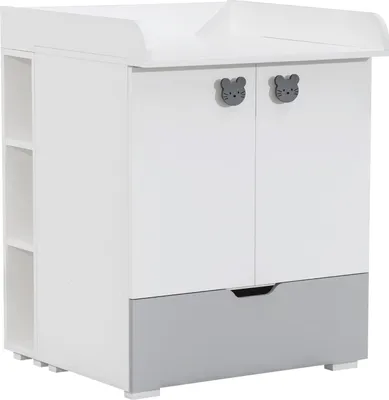 Produktbild von Babyzimmer - Wickelkommode Maipu 01, Farbe: Weiß / Grau - 103 x 90 x 80 cm (H x B x T)