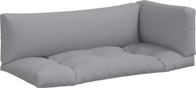 Image de vidaXL Coussin pour palette 3 pcs. tissu gris