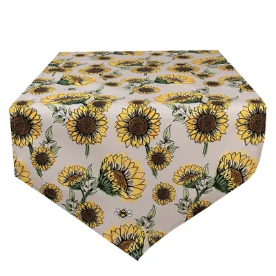 Obrázek produktu pro Clayre & Eef Běhoun na stůl 50x160 cm Béžová žlutá bavlna Slunečnice