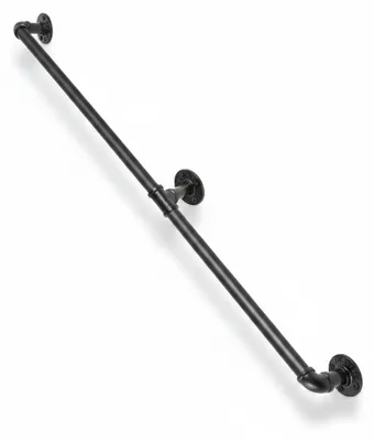 Productafbeelding van In- en outdoor trapleuning - Koolstofstaal - Zwart - 152 cm