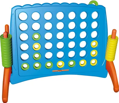 Produktbild von Alldoro XXL Vier-Gewinnt Spiel | 4 Gewinnt Spielset groß inkl. 42 Jumbo Ringen | Spielzeug für drinnen & draußen | 115 x 60 x 88 cm