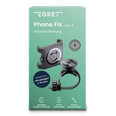 Produktbild von Universal Handyhalterung für Lenker (22–42 mm) bei E-Scooter & Fahrrad – für 58–85 mm Geräte (auch kompatibel mit SP Connect Handyhüllen) – Phone Fix