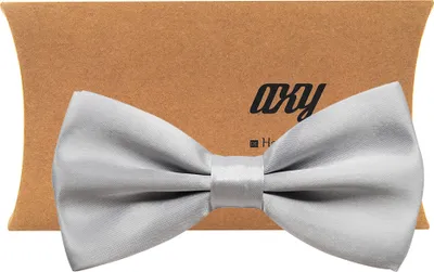 Produktbild von axy®Vorgebundene Fliege Schleife mit Geschenkbox in Grau-Hochzeit-Business Outfit