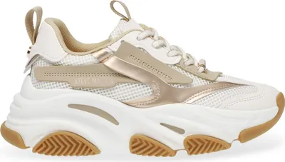 Produktbild von Kaufen Sie den Steve Madden Possession-E Coconut bei Kicksshop. Trendiger beigefarbener Damen-Sneaker mit klobiger Sohle und bequemer Passform.
