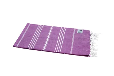 Produktbild von Hamamtuch "Sultan" myHamam lila mit weißen Streifen