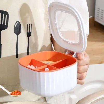 Immagine prodotto di Grande cassetta per erbe aromatiche con 4 scomparti - Bianca