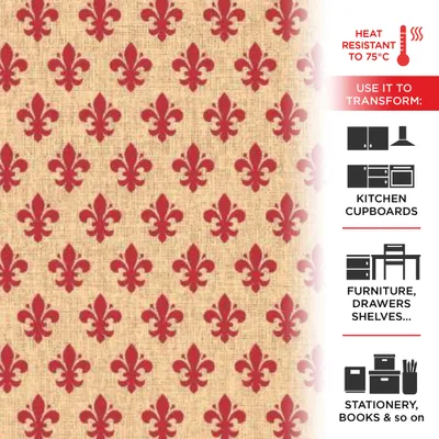 Produktbild von Alkor 3800049 Möbelklebefolie, Rot-Lilie-Effekt, 45 cm x 2 m