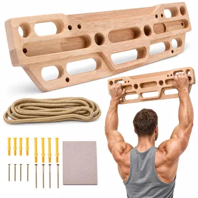 Obrázek produktu pro Dřevěná lezecká deska, tréninková deska pro domácí použití, "hangboard" pro posilování úchopu