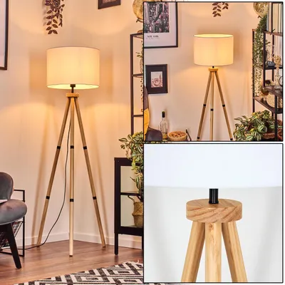 Produktbild von Schiavonea Stehlampe aus Holz/Stoff in Naturfarben/Weiß