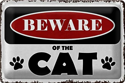Produktbild von Blechschild Spruch 30x20cm  of the CAT Vorsicht Katze
