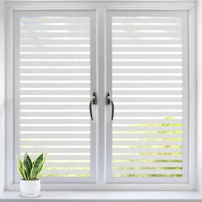Produktbild von Milchglasfolie mit Streifenmuster 60x220 cm selbstklebend für Privatsphäre und UV-Schutz
